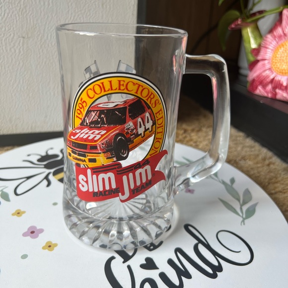 Vintage 1995 collections addition Slim Jim racing heavy glass mug - Picture 8 of 16